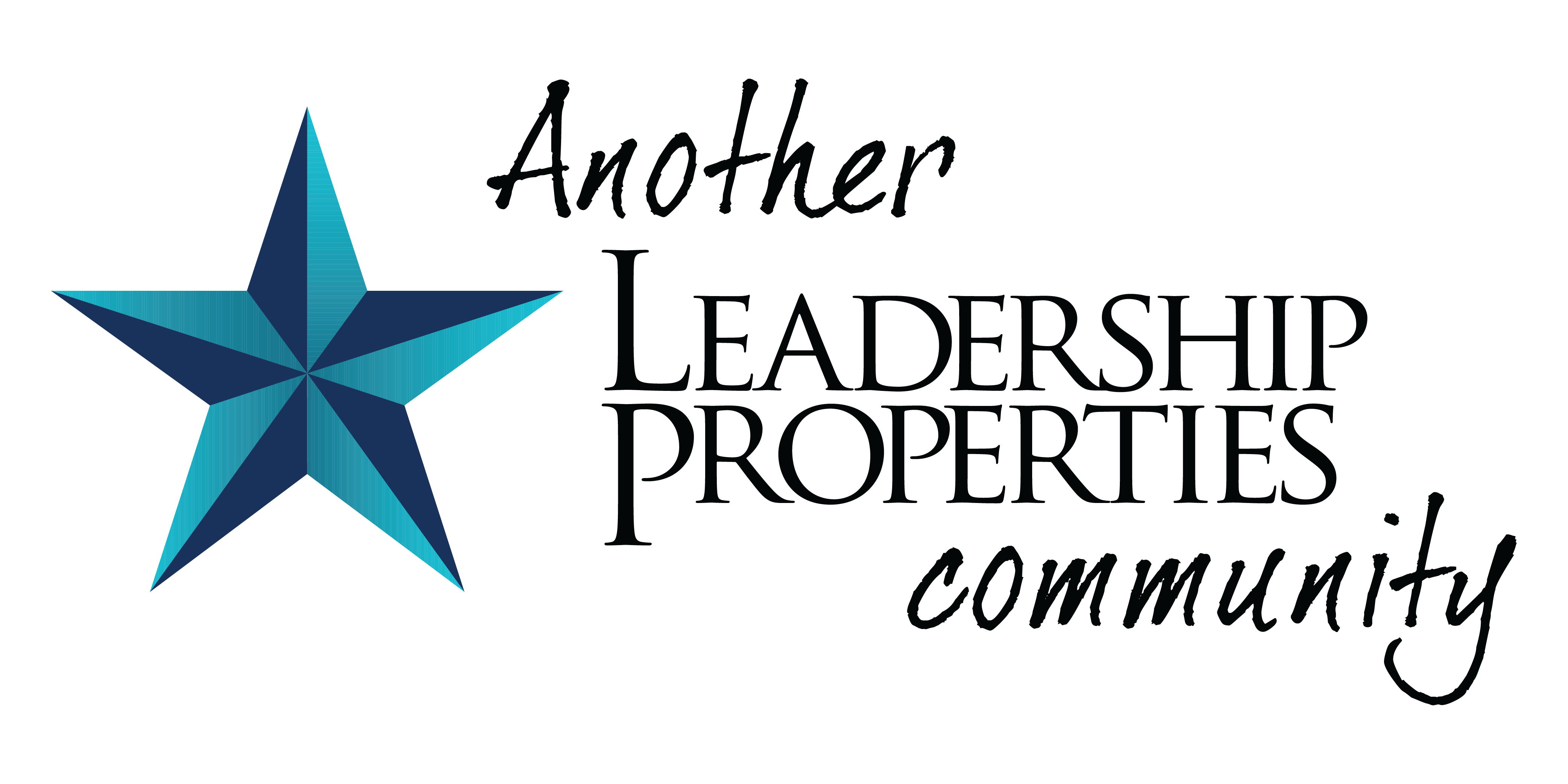 Leadership Properties logo featuring a blue star and the text "Another Leadership Properties community," representing residential developments in Northwest Arkansas.