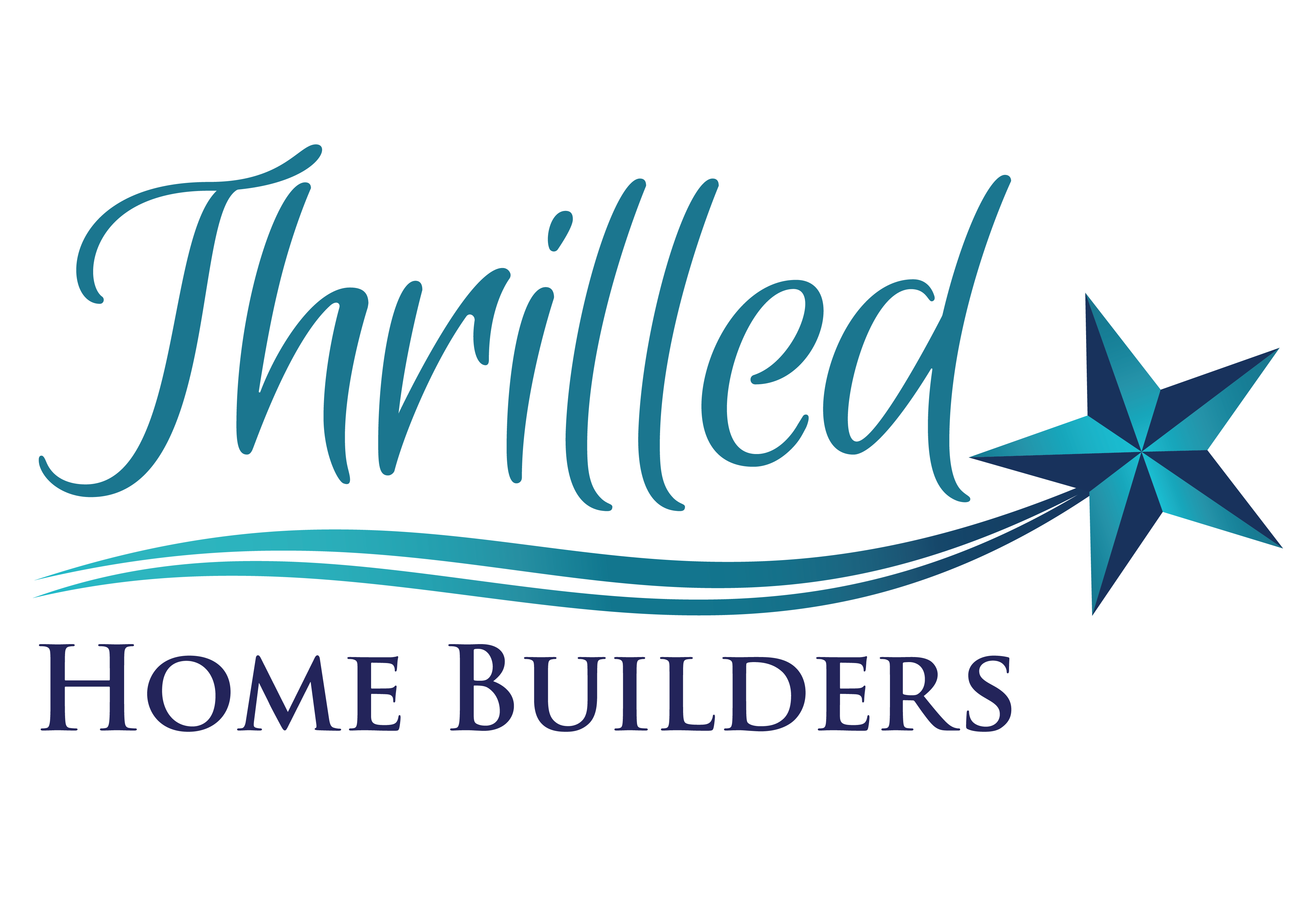 Thrilled Home Builders logo featuring elegant typography and a star emblem, representing the brand&rsquo;s commitment to quality residential development in Northwest Arkansas.